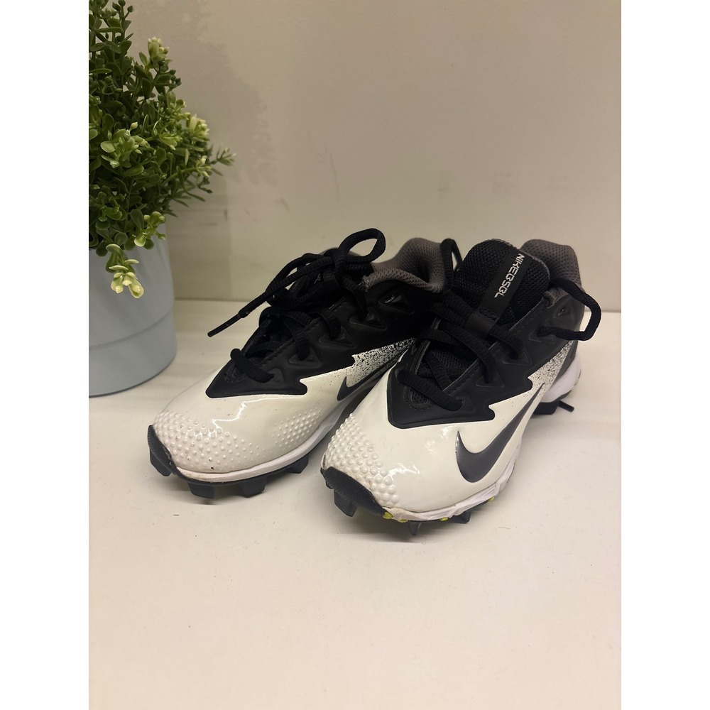 Nike Vapor Baseball Cleats Kids 11C Black White Neon Yellow 856494-001